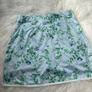 Tuckernuck Sport Ivy Trellis Print Blue Floral Athletic Skirt Sz S